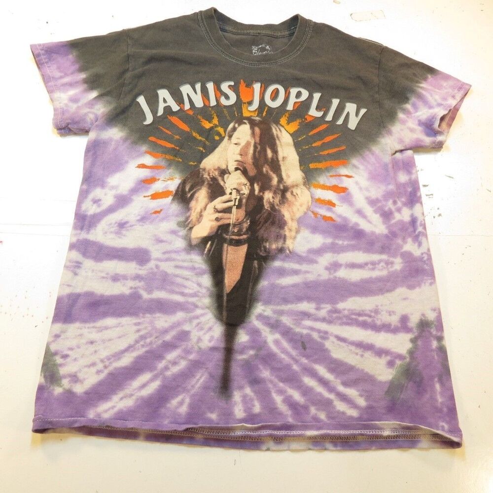 JANIS JOPLIN Psychedelic 60s Music TOUR CONCERT TEE T SHIRT Mens S Tie Dye